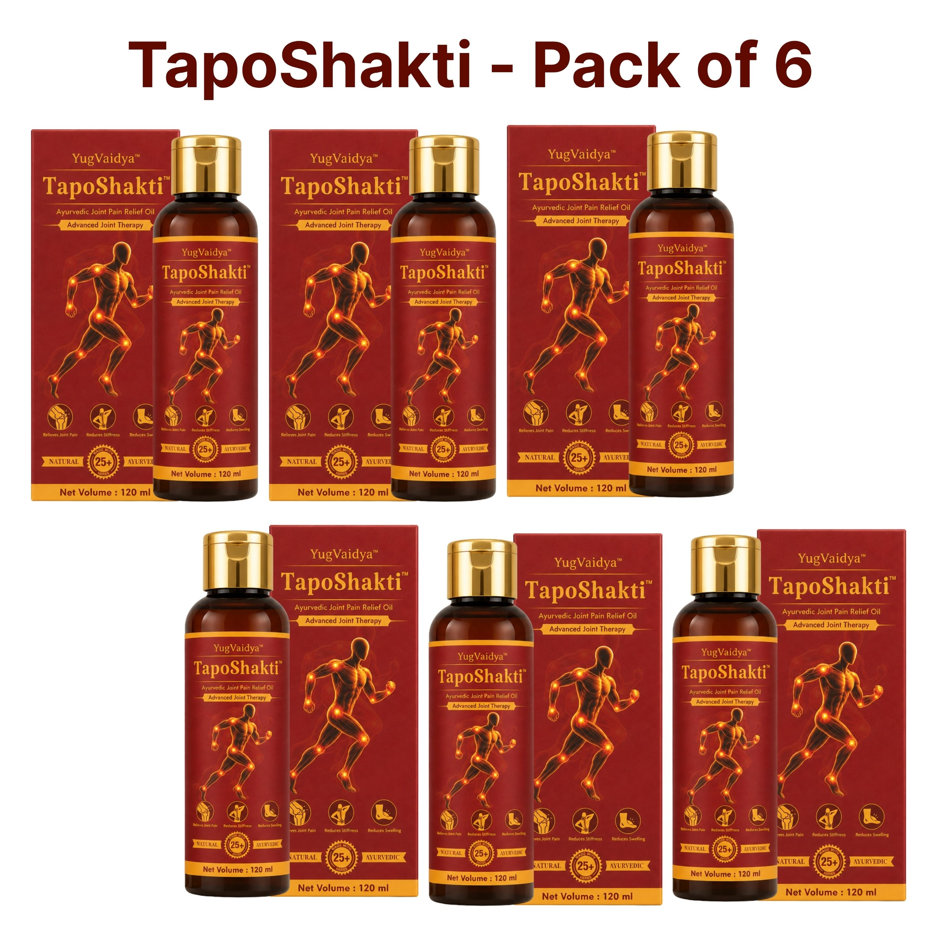 YugVaidya TapoShakti Oil - 3 Months Therapy (Pack of 6)